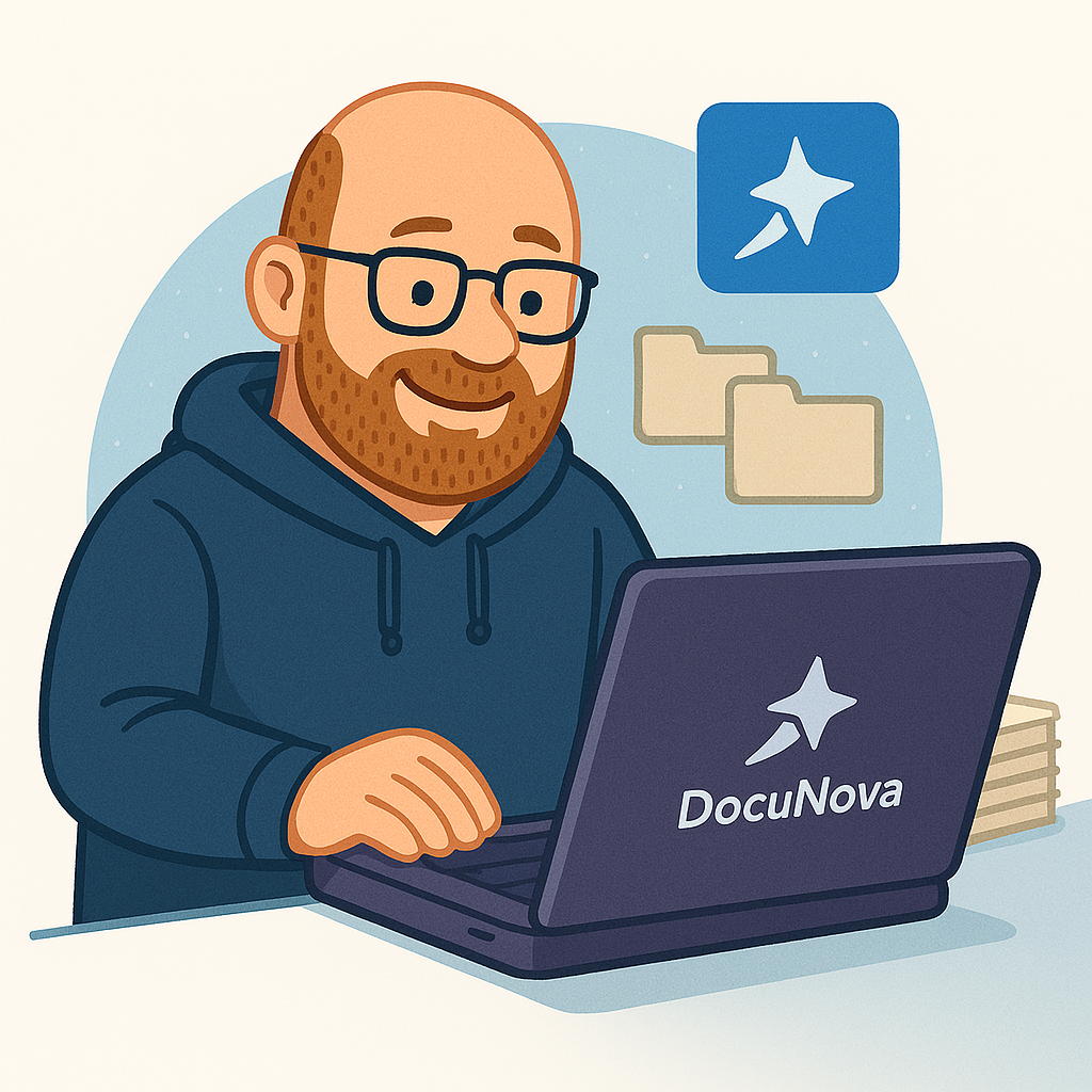 Happy Christian using DocuNova