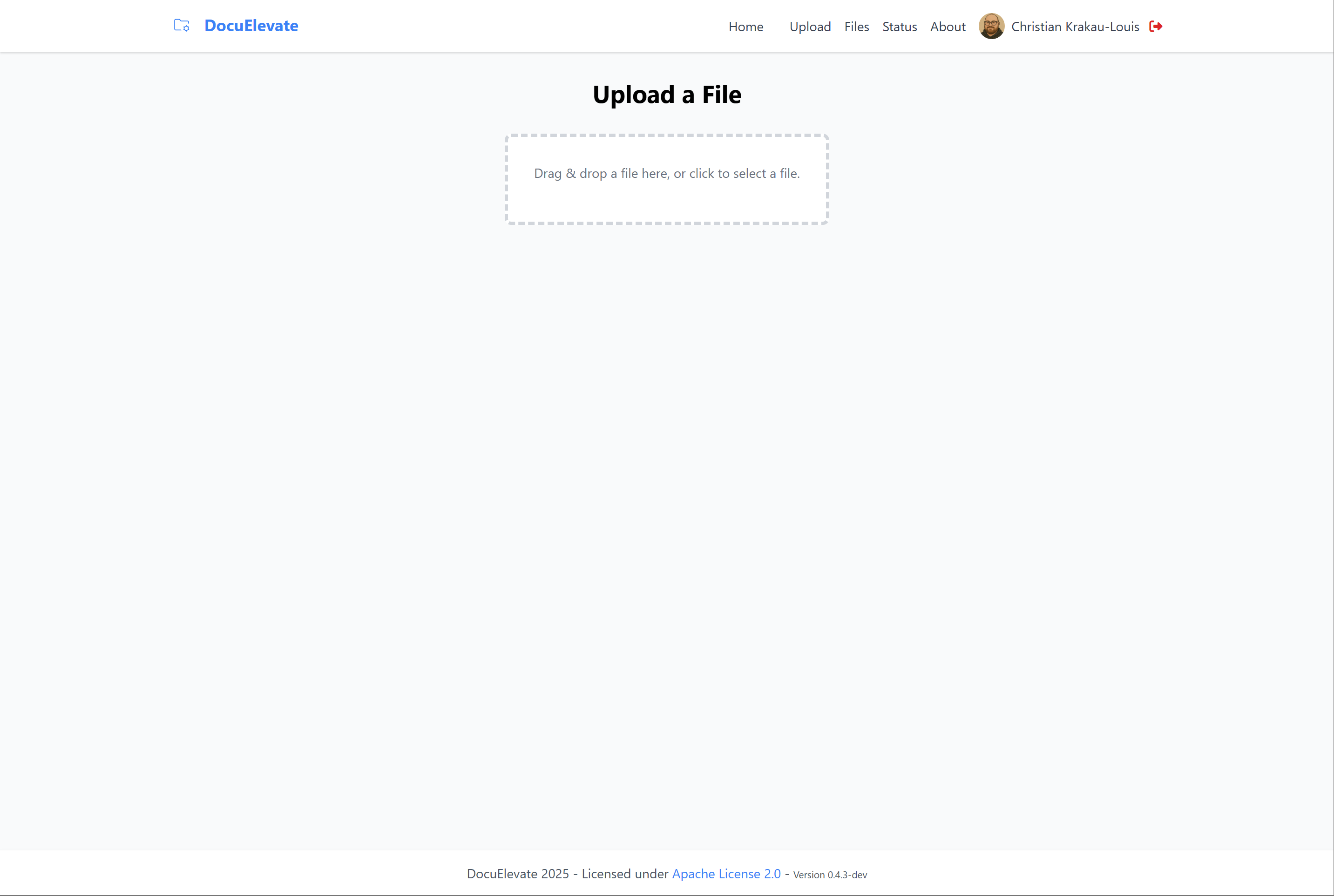DocuElevate Upload Interface
